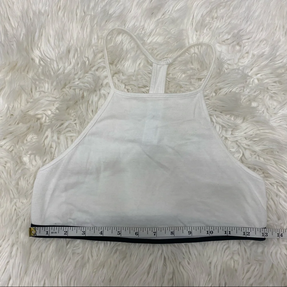 Forever 21 | Striped Racerback Bralette Sports Bra Crop Top Black White
